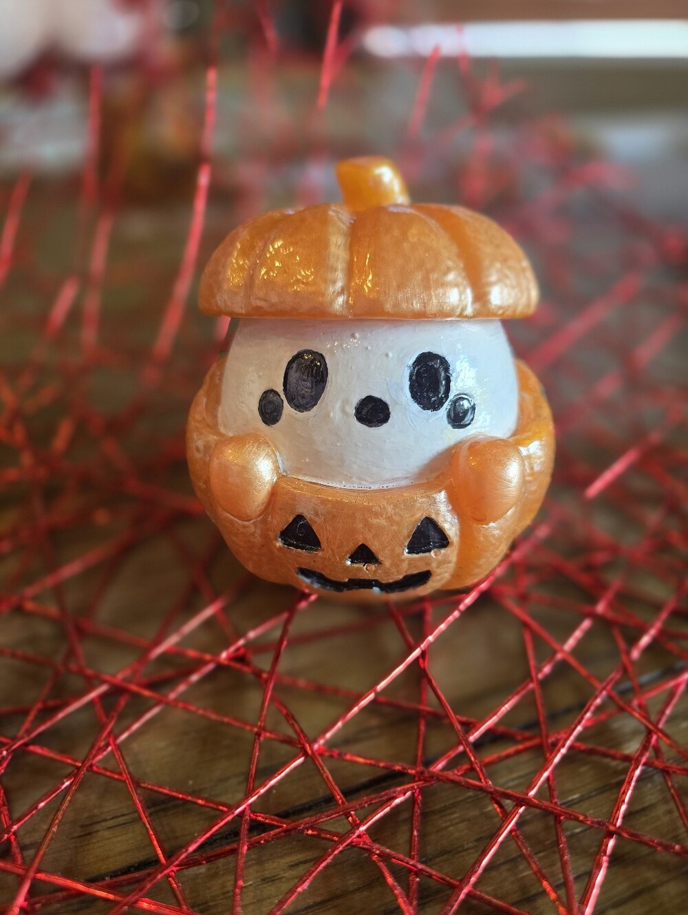 Halloween Pumpkin Ghost Toy - Orange